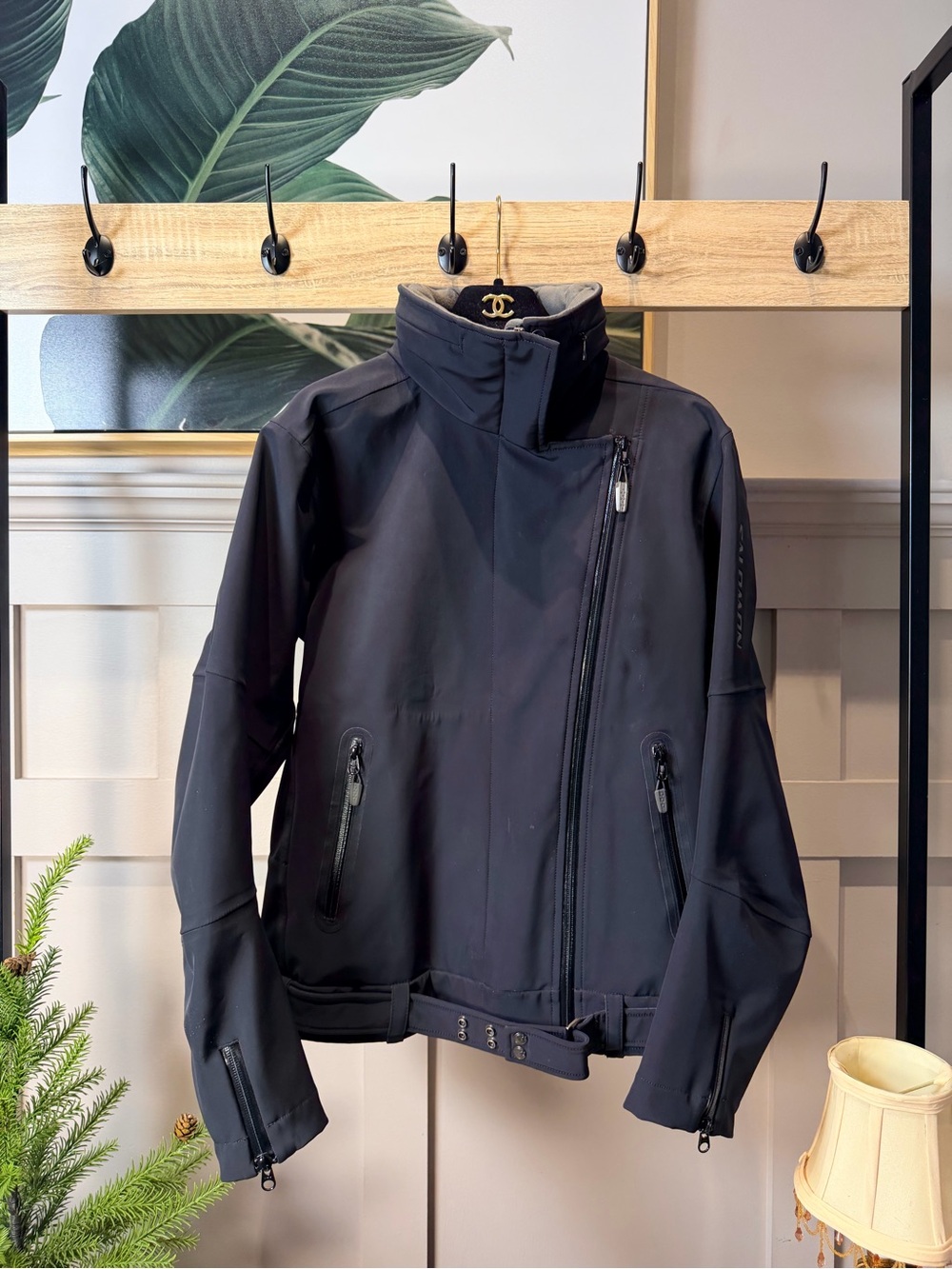 Salomon ClimaPro Black Softshell Asymmetric Zip Women's Ski Jacket Black M